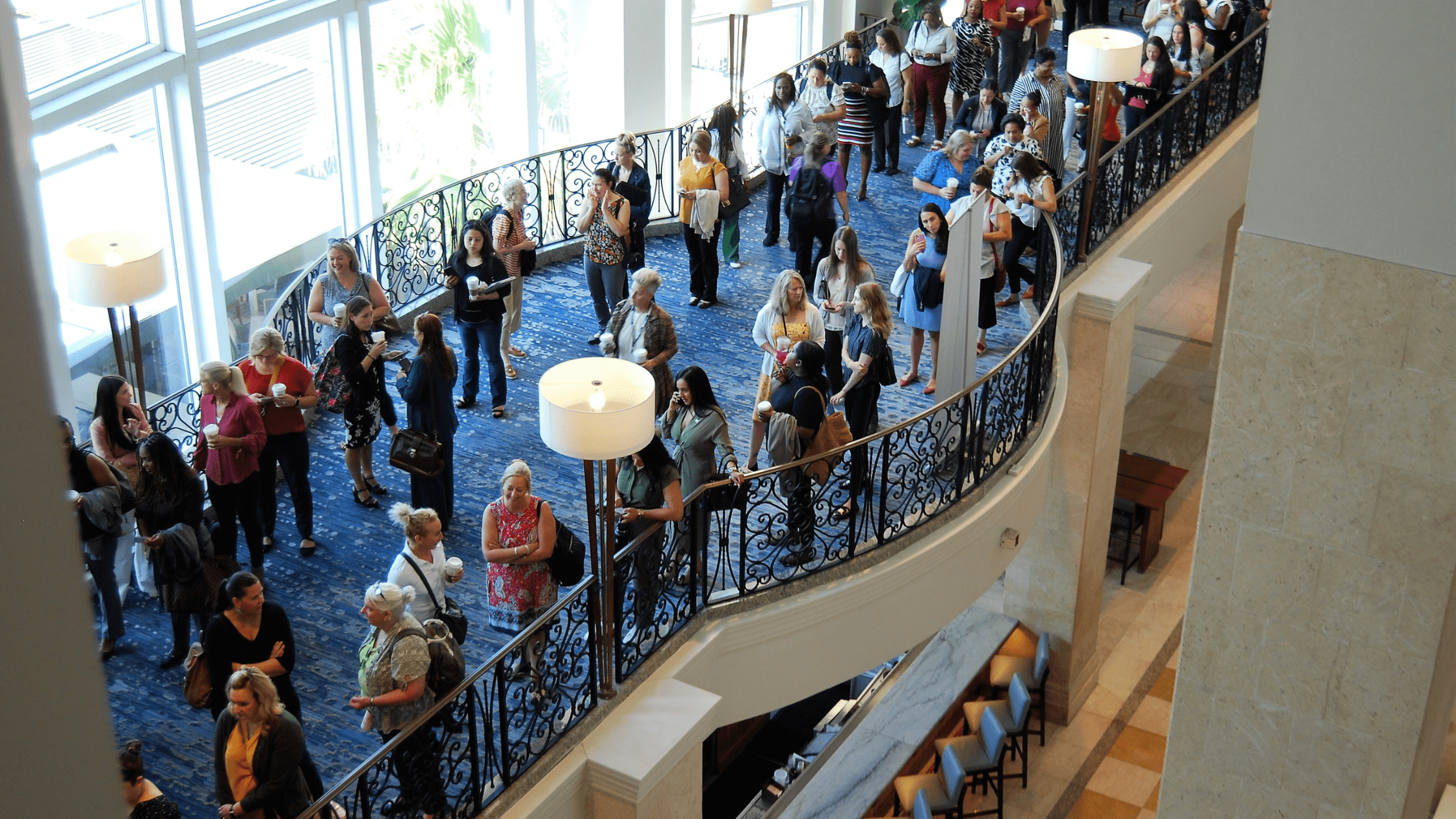 Law enforcement professionals lining up for the WIFLE Leadership Training 2024 in Washington, DC.
