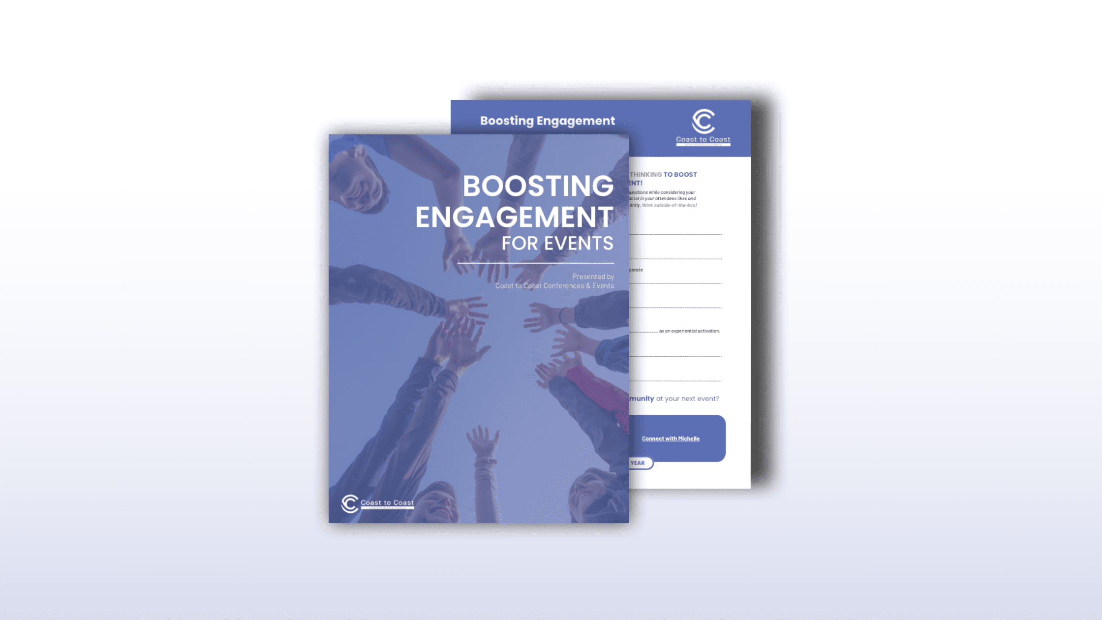 Boosting Engagement for Events" guide cover featuring a dynamic group at an event, highlighting strategies to increase attendee participation and engagement.