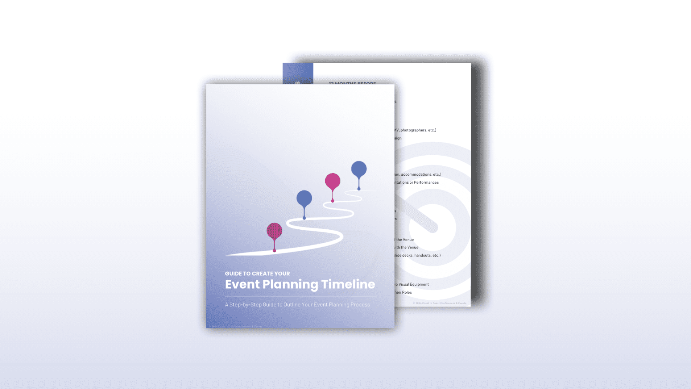 Event Planning Timeline" guide cover featuring a sleek, organized design with planning icons, emphasizing key milestones and deadlines for seamless event execution.