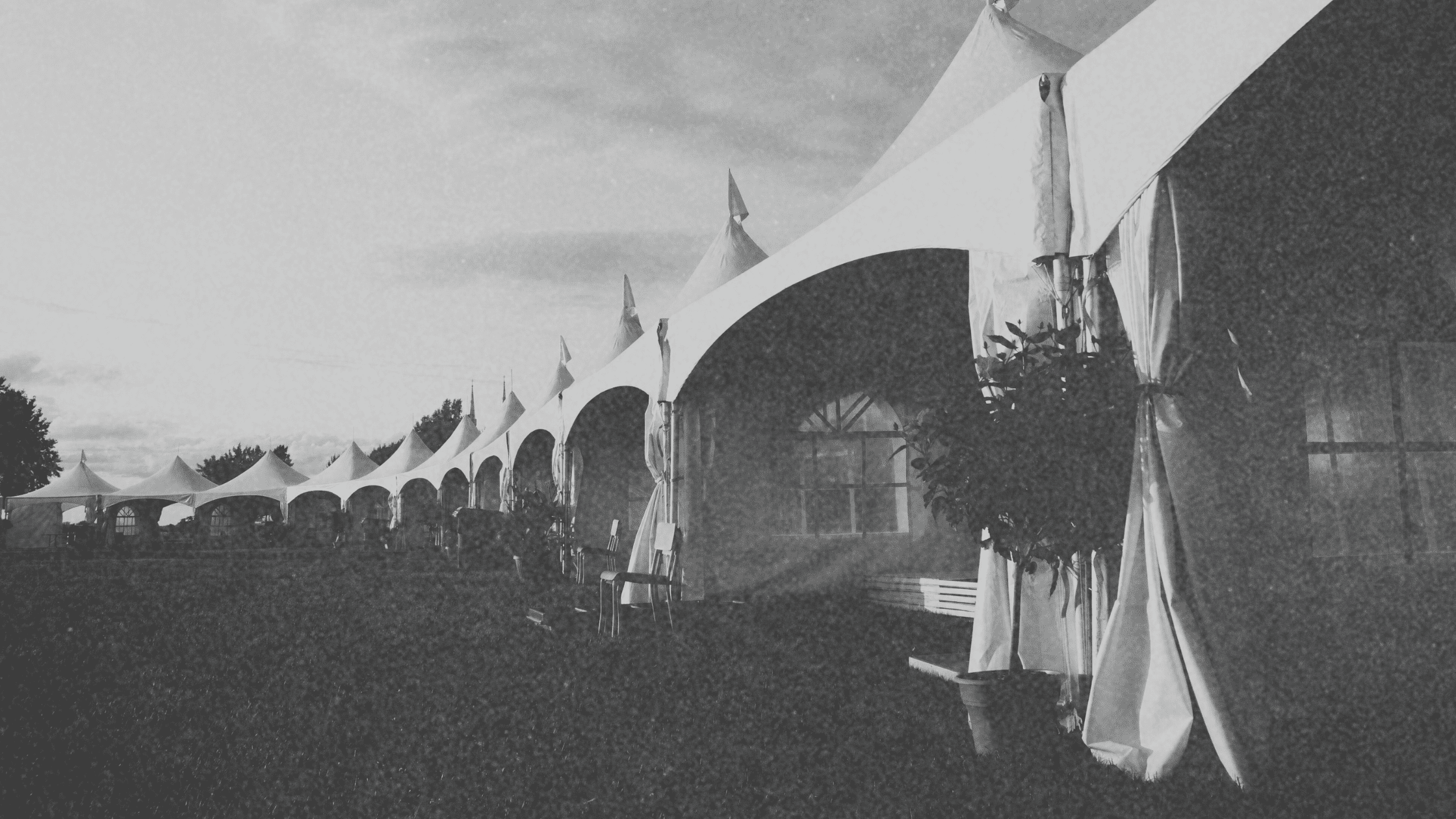 Event Vendor Tents at an Outdoor Event A row of outdoor event vendor tents set up at a bustling event, showcasing various services and products for attendees.